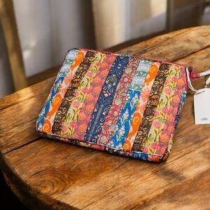 2 Chic Multicolor Patterned Stpw Away Laptop/ Tablet Pouch NWT